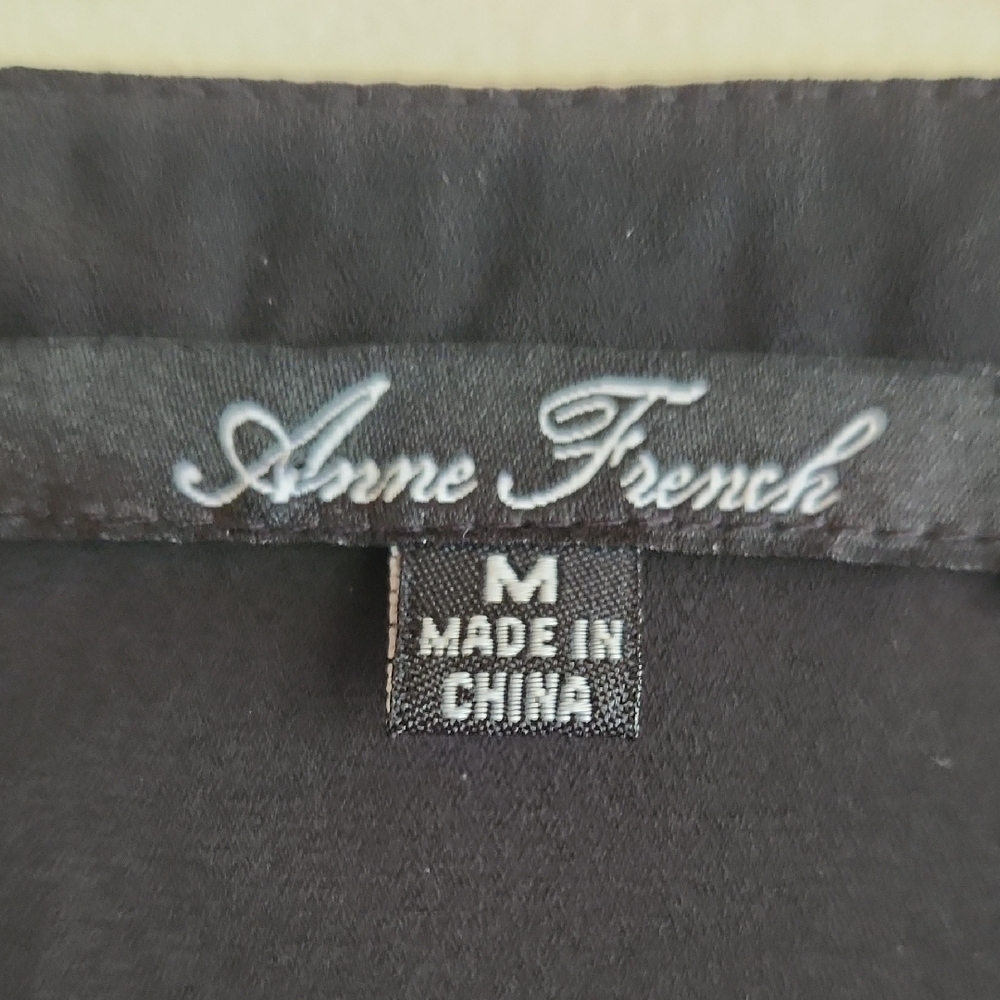 Anne French, Sleeveless Black Blouse, Size M - Picture 2 of 7